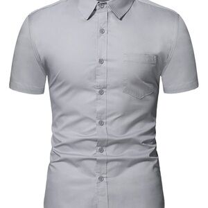 NEW -‎ Men's Gray Short Sleeve Shirt